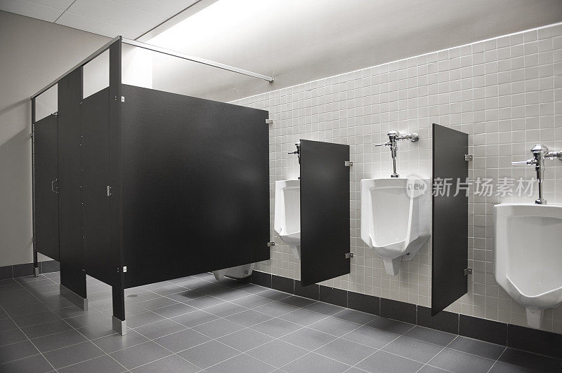 The interior of a public restroom